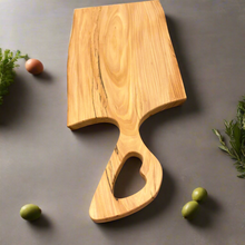 Load image into Gallery viewer, Hand Made Elm Charcuterie Board with Organic Handle – 24” x 10”