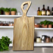 Load image into Gallery viewer, Hand Made Elm Charcuterie Board with Organic Handle – 24” x 10”