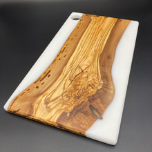 Load image into Gallery viewer, Highly Figured Live Edge Rustic Olive Wood and Resin Cast Charcuterie Board - Visions of Appalachia