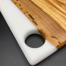 Load image into Gallery viewer, Highly Figured Live Edge Rustic Olive Wood and Resin Cast Charcuterie Board - Visions of Appalachia