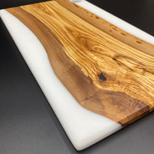 Load image into Gallery viewer, Highly Figured Live Edge Rustic Olive Wood and Resin Cast Charcuterie Board - Visions of Appalachia